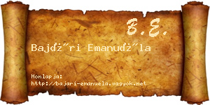 Bajári Emanuéla névjegykártya